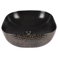 Differnz Snake wastafel keramiek | zwart | 42 x 42 x 14 cm