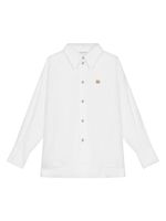 Dolce & Gabbana Kids chemise en coton à plaque logo - Blanc