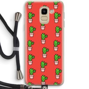 Mini cactus: Samsung Galaxy J6 (2018) Transparant Hoesje met koord