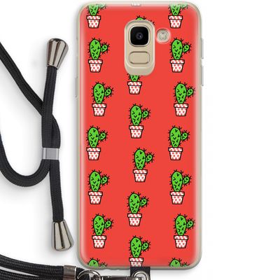 Mini cactus: Samsung Galaxy J6 (2018) Transparant Hoesje met koord