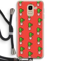 Mini cactus: Samsung Galaxy J6 (2018) Transparant Hoesje met koord