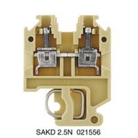 Weidmüller 0215560000 Doorgangsserieklem Schroeven Beige, Geel 100 stuk(s)