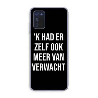 Meer verwacht - Zwart: Samsung Galaxy A03s Transparant Hoesje
