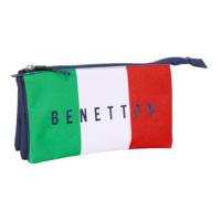Pennenetui met 3 vakken Benetton Flag Marineblauw 22 x 12 x 3 cm
