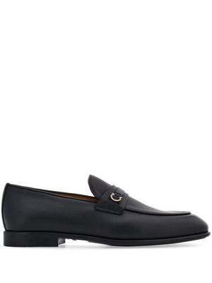 Ferragamo mocassins en cuir à plaque Gancini - Noir
