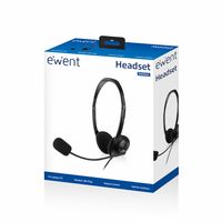 Ewent EW3563 hoofdtelefoon/headset Hoofdband 3,5mm-connector Zwart - thumbnail