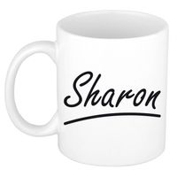 Sharon voornaam kado beker / mok sierlijke letters - gepersonaliseerde mok met naam - Naam mokken - thumbnail