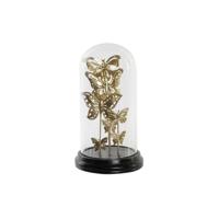 Decoratieve figuren DKD Home Decor Kristal Zwart Gouden Metaal Vlinders (18,5 x 18,5 x 32,5 cm)