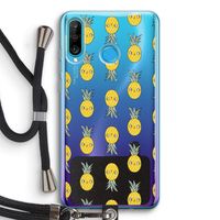 Ananas: Huawei P30 Lite Transparant Hoesje met koord