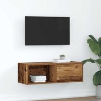 TV-meubel 80x31x25,5 cm bewerkt hout oud houtkleurig