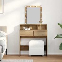 Kaptafel met lade artisanaal eikenkleurig 80 x 41 x 144,5 cm