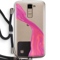 Paarse stroom: LG K10 (2016) Transparant Hoesje met koord
