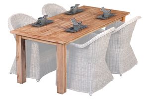 Teak dinner tafel Modern 250 Tafel 250x100x80 cm- - Wicker- Tuindeco