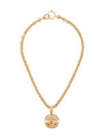 CHANEL Pre-Owned collier à pendentif logo - Or