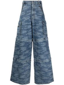 VETEMENTS jean Transformer à logo imprimé - Bleu