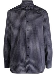 Barba chemise à motif géométrique - Bleu