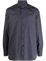Barba chemise à motif géométrique - Bleu