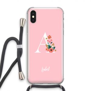 Pink Bouquet: iPhone XS Transparant Hoesje met koord