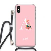 Pink Bouquet: iPhone XS Transparant Hoesje met koord Pink Bouquet: iPhone XS Transparant Hoesje met koord