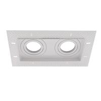 LED trimless spot armatuur dubbel vierkant WIT