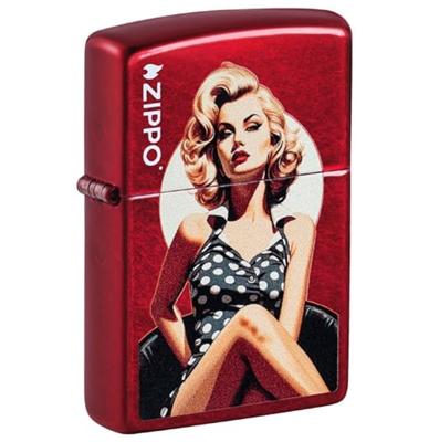 Zippo Aansteker Pin-upgirl In Polka Jurk