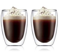 Bodum Dubbelwandige koffie- / theeglazen Pavina - gepatenteerd ventiel - 320 ml - 2 stuks