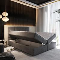 OP=OP Opberg Boxspring Levi 200 x 210 Antraciet - Incl. Pocketvering