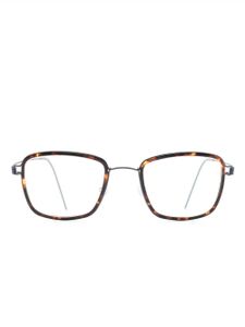 Lindberg lunettes de vue carrées à effet écailles de tortue - Marron