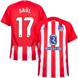 Atletico Madrid Shirt Thuis 2023-2024 + Saúl 17