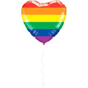 Feestartikelen Amsterdam Pride regenbogen harten folie ballonnen cadeau 45 cm voor helium
