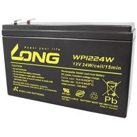 Long WP1224W Loodaccu 12 V 6 Ah Loodvlies (AGM) (b x h x d) 151 x 101 x 51 mm Kabelschoen 6.35 mm Geringe zelfontlading, Onderhoudsvrij