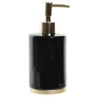 Items Zeeppompje/dispenser - keramiek/metaal - zwart/goudkleurig - 350 ml - navulbaar - keuken