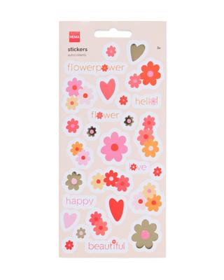 HEMA Stickervel Bloemen En Hartjes - 3 Stuks