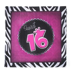 80x stuks Sweet 16 thema servetten 33 x 33 cm