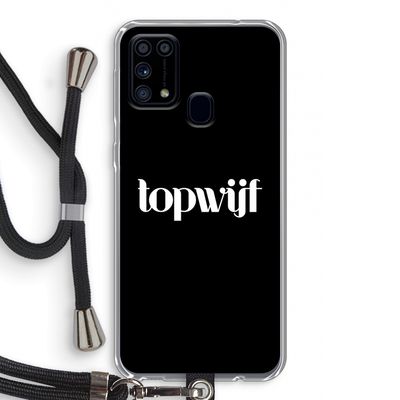 Topwijf Zwart: Samsung Galaxy M31 Transparant Hoesje met koord