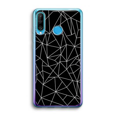 Geometrische lijnen wit: Huawei P30 Lite Transparant Hoesje