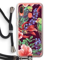 Papegaaien: Samsung Galaxy A20e Transparant Hoesje met koord