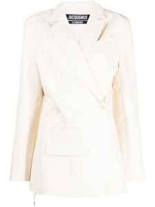 Jacquemus blazer asymétrique à boutonnière croisée - Tons neutres