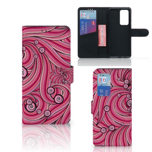 Huawei P40 Pro Hoesje Swirl Pink