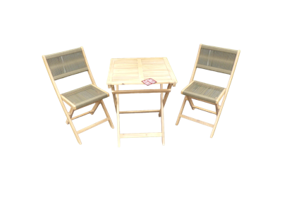 Melun inklapbare set olive green/acacia light teak look - Eurofleur aanbieding