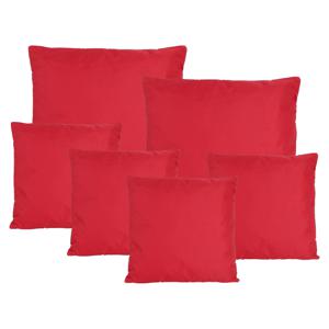 Bank/tuin kussens set - binnen/buiten - 6x stuks - rood - In 2 formaten