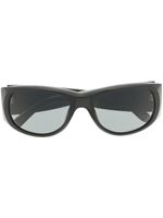 Marni Eyewear lunettes de soleil ovales à larges branches - Noir
