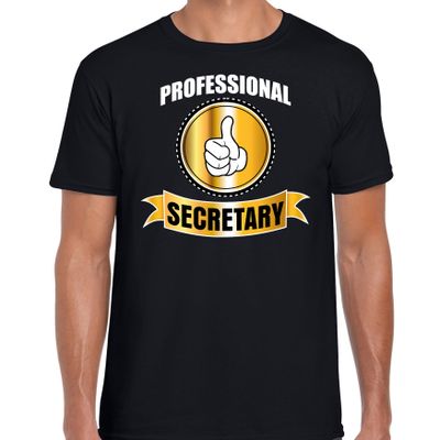 Professional secretary / professionele secretariaatsmedewerker t-shirt zwart heren