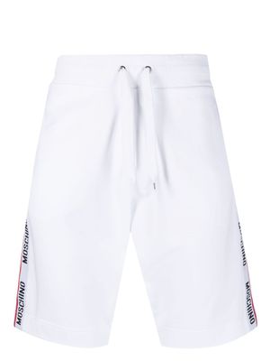 Moschino short en jersey à logo strassé - Blanc