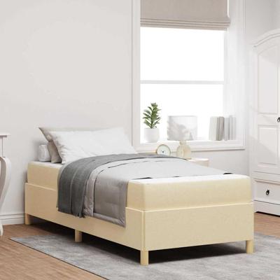 Boxspring bed Anders Wit en Crème 100 x 200 cm Stof
