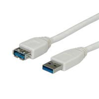 VALUE USB 3.2 Gen 1 Kabel, type A-A, M/F, wit, 0,8 m - thumbnail