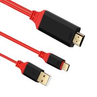 2 in 1 USB-C/type-C + USB-voedings interface naar 4K x 2K Ultra HD HDMI-video kabel lengte: 2m