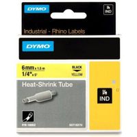 Dymo IND krimpkous zwart op geel, 6 mm x 1,5 meter label krimpkous - thumbnail