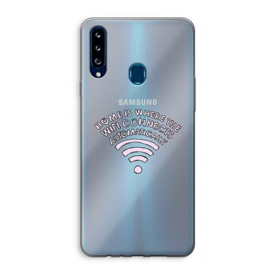 Home Is Where The Wifi Is: Samsung Galaxy A20s Transparant Hoesje