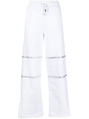 GCDS pantalon de jogging à ornements en cristal - Blanc